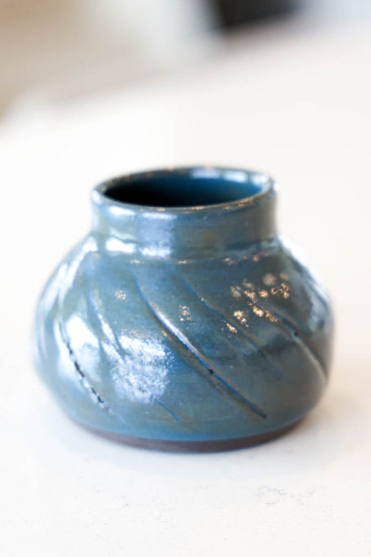 Pot #47 of 162 - Black Stoneware Pot