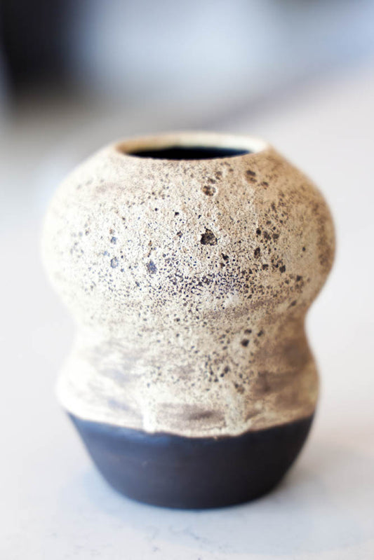 Pot #51 of 162 - Black Stoneware Decorative Magma Pot