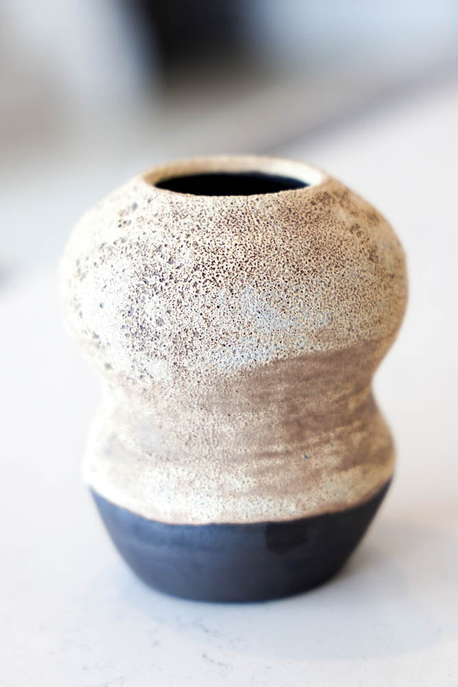 Pot #51 of 162 - Black Stoneware Decorative Magma Pot