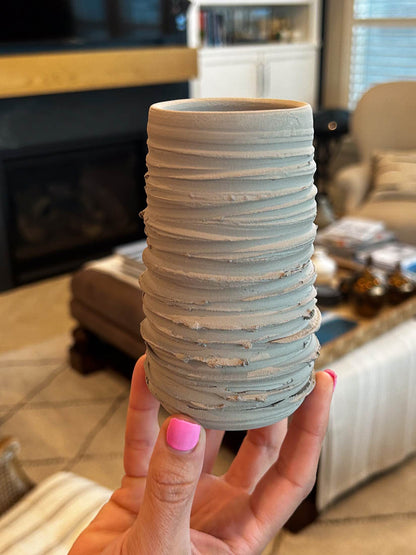 Pot #156 of 162 -Gray Stoneware Unglazed (Naked) Vase