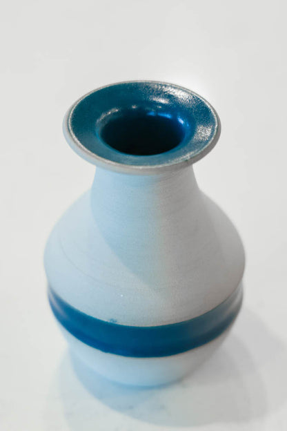 Pot #138 of 162 - Gray Stoneware Striped Pot