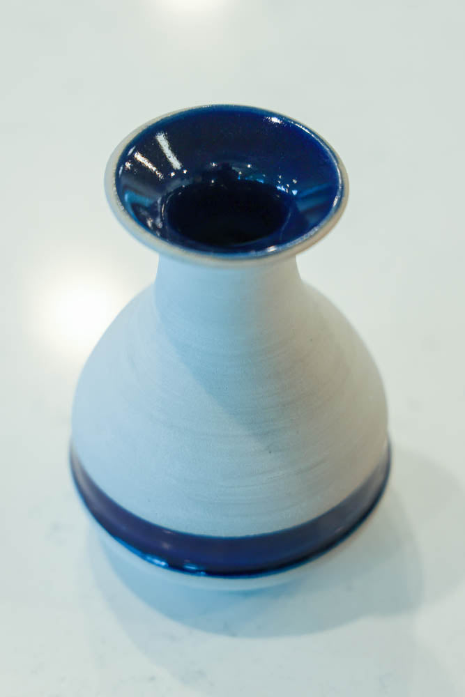 Pot #141 of 162 - Gray Stoneware Striped Pot