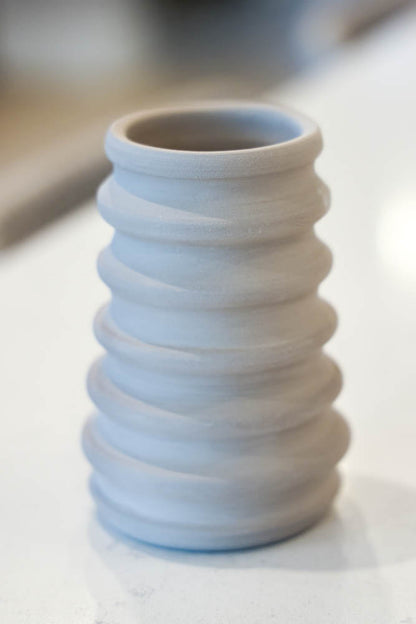 Pot #157 of 162 -Gray Stoneware Unglazed (Naked) Vase