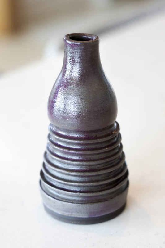 Pot #24 of 162 - Black Stoneware Bud Vase