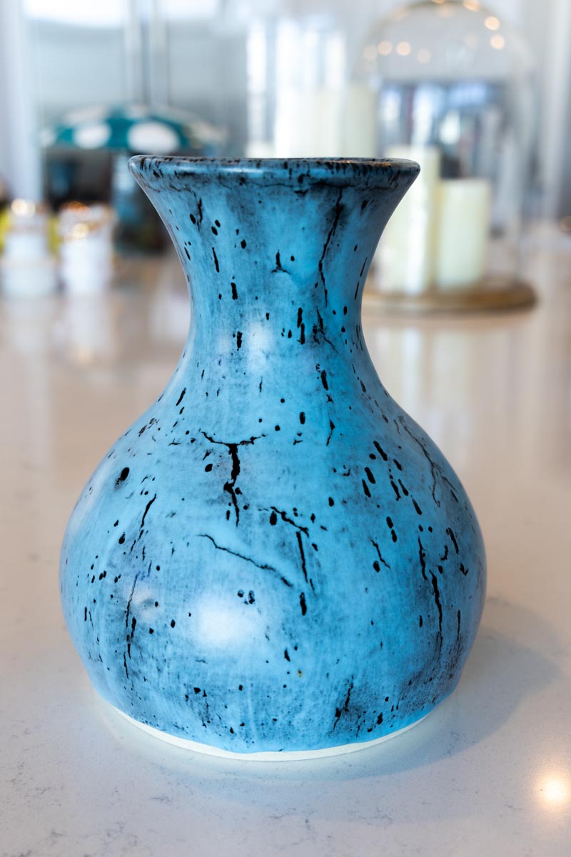 XL Baby Blue Birch Effect Decorative Stoneware Pot