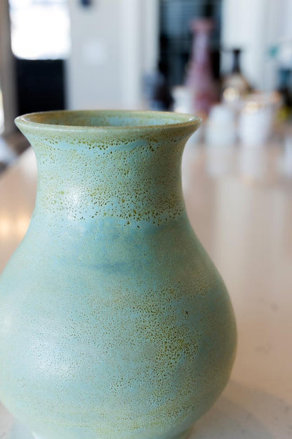 Large Decorative Stoneware Pumice-look Pot (Creamy Greens & Creams, Seconds)