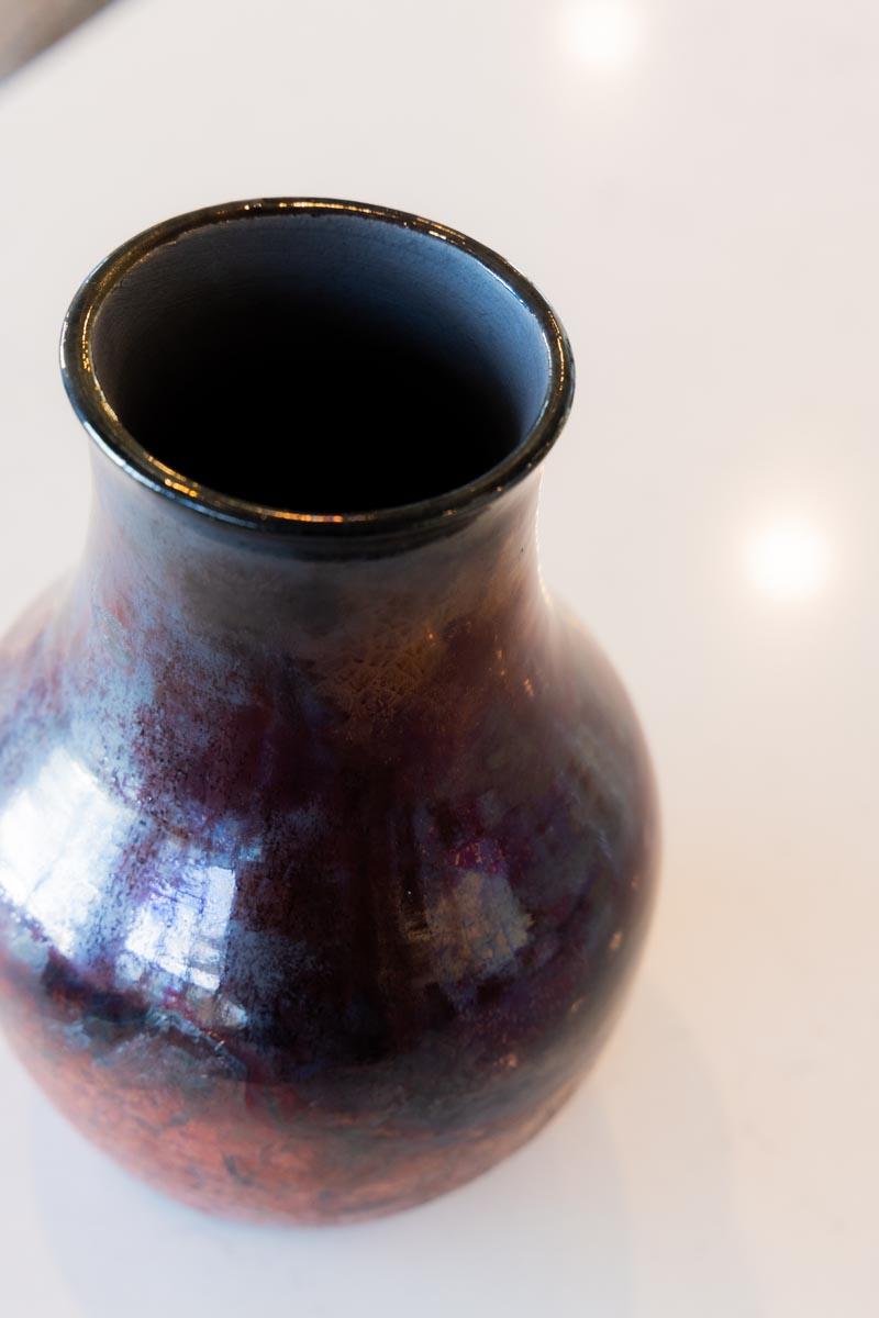 Large RAKU Decorative Pot (Coppers & Plums)