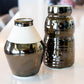 SET OF 2 Medium-Small & Large Reflective Metallic Porcelain Vases