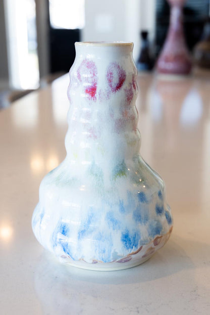 Large Multi-Colored Decorative Spotted Stoneware Vase (Seconds)