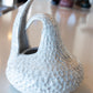 XL Abstract Speckled Stoneware Feathered Scupture Pot (White, Seconds)