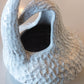 XL Abstract Speckled Stoneware Feathered Scupture Pot (White, Seconds)