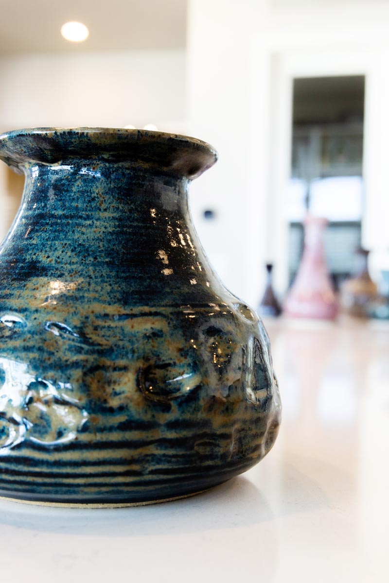 Large Hand-Textured Decorative Stoneware Pot (Bumps & Antique Shaping, Seconds)