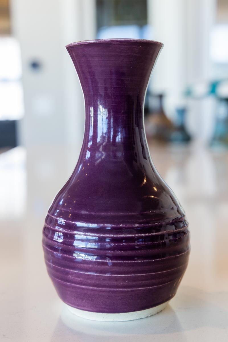 Medium Decorative Stoneware Pot (Dark Wine)