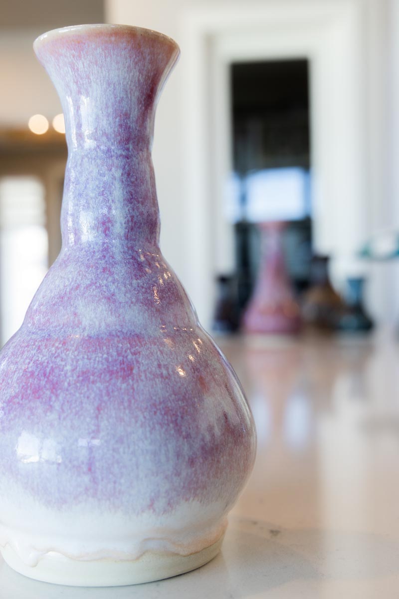 Large Decorative Stoneware Vase (Plums & Creams)