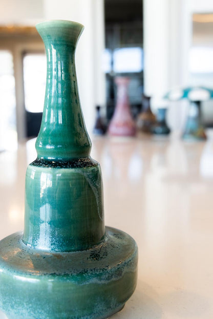 Large Decorative Porcelain Vase (Aged Metal Green)