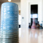 Large/XL Decorative Porcelain Textured Flower Vase (Sky Blue to Gray)