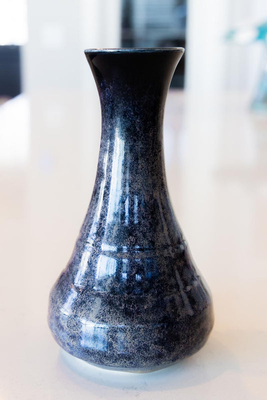 Large Decorative Porcelain Pot (Blacks & Textured Wine)