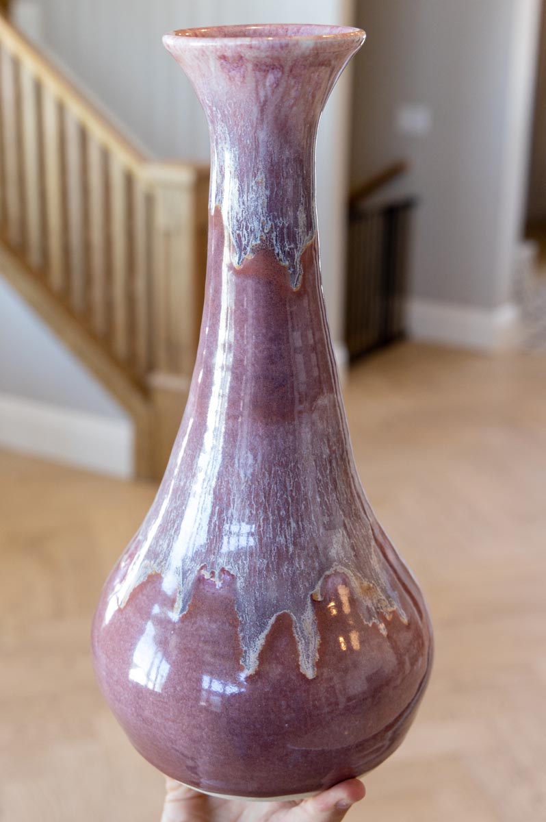 XXL Decorative Stoneware Pot (Rose, Plums, and Creams)