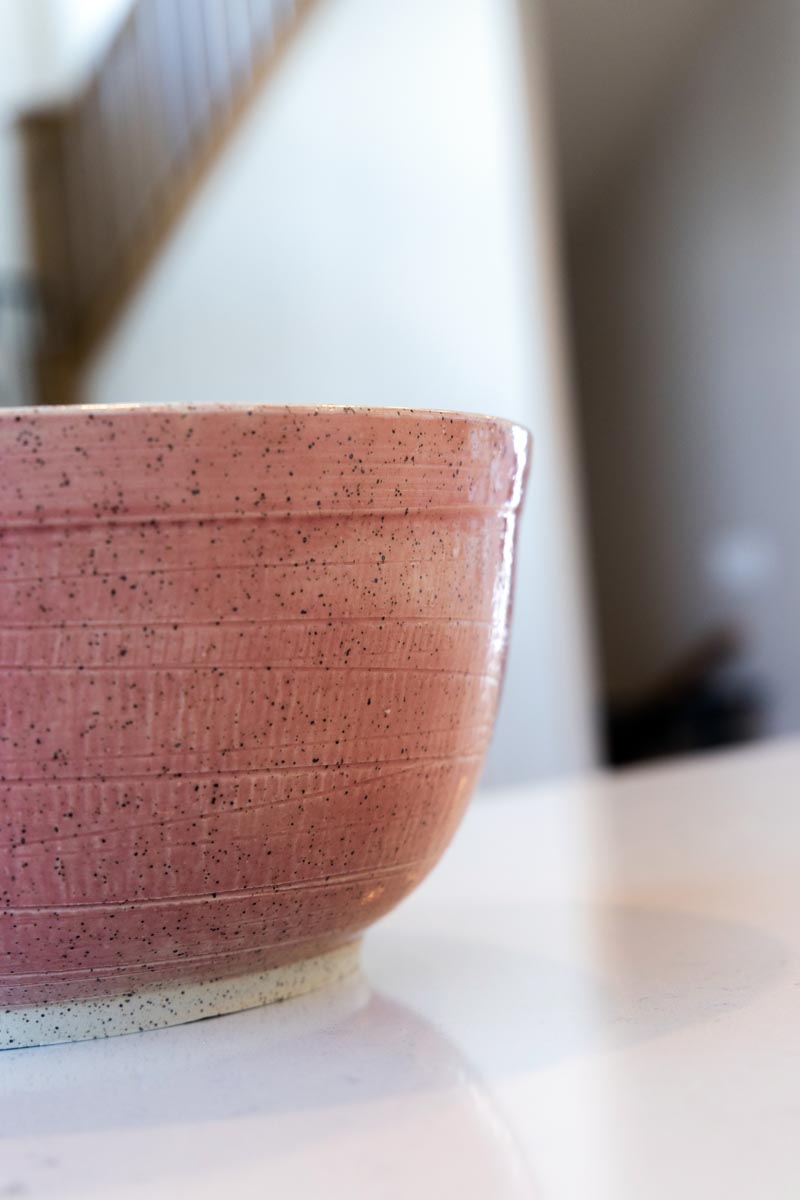 XL Speckled & Textured Stoneware Serving Bowl (Merlot Exterior)