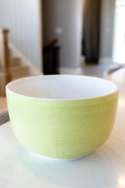 XL Pear & White Textured Stoneware Serving Bowl