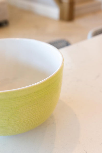 XL Pear & White Textured Stoneware Serving Bowl