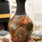 XL Raku Pottery Decorative Sunflower Pot (Coppers, Blacks, & Earthy Greens) Seconds