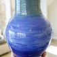 XXL Premium Decorated Split-Crack Surface Pot/Vase (Light & Dark Blue Tones)