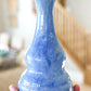 Large Gooseneck Retro-Contemporary Decorative Pot (Blues & Creams)