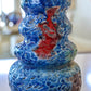 XL Raku-Fired Decorative Indi-Vibrant Pot (Blues, Reds, Greens)