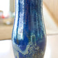 XL Raku-Fired Decorative Multi-Stem Flower Vase (Cobalt Blue & Copper)