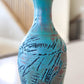 XL Raku-Fired Textured & Aged Decorative Pot (Turquoises, Blacks, & Coppers)