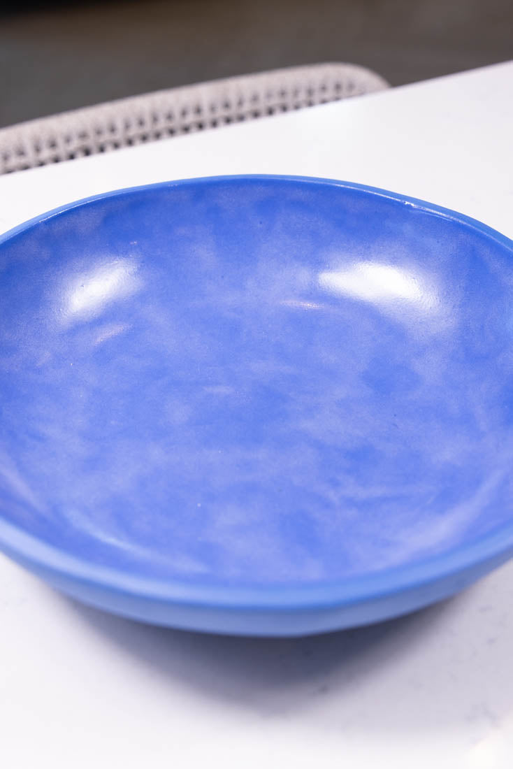 Bowl #16 Large Upsala Blue Porcelain Textured Bowl (Big Bowl Series)