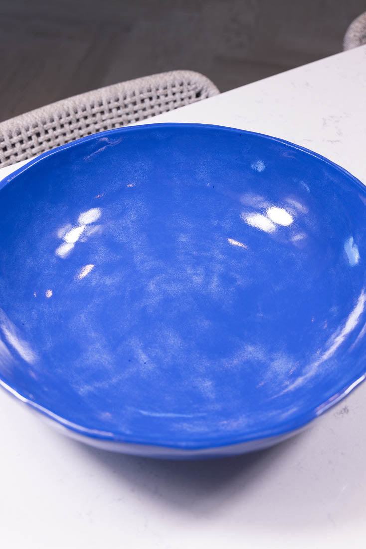 Bowl #15 XXL Upsala Blue Porcelain Thumped Bowl (Big Bowl Series)