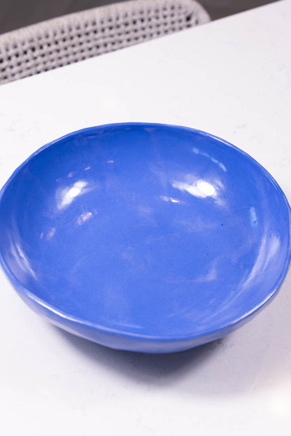 Bowl #14 Large Upsala Blue Porcelain Thumped Bowl (Big Bowl Series)