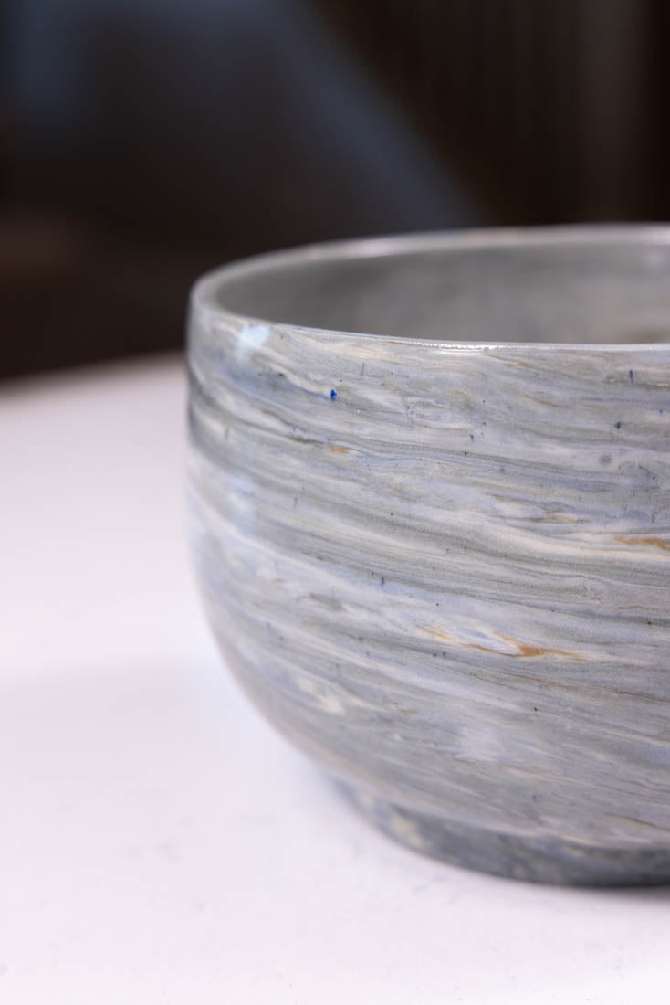 Bowl #30 Medium Stoneware Neriage Marbled Decorative Bowl (Big Bowl Series)