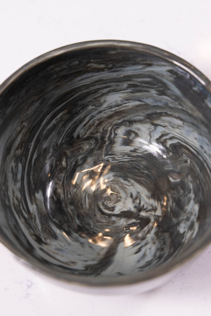 Bowl #28 Medium-Small Stoneware Neriage Marbled Decorative Bowl (Big Bowl Series)