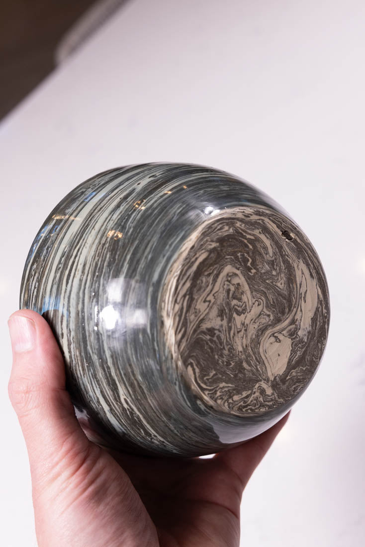 Bowl #28 Medium-Small Stoneware Neriage Marbled Decorative Bowl (Big Bowl Series)