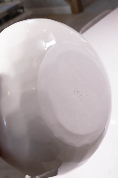 Bowls #45 & #46 (SET) XXL & Large Chic White Porcelain Thumped Serving Bowls (Big Bowl Series)