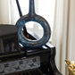 XXXL Babs #6 Decorative Hanging Donut Vase with Long Neck - Blacks, Creams, Mochas, & Deep Blues