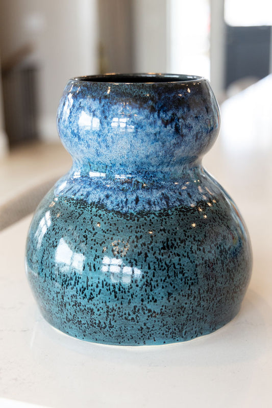 XL "Big ol' Baby" Decorative Pot - Varied Blacks, Turquoises, Blues