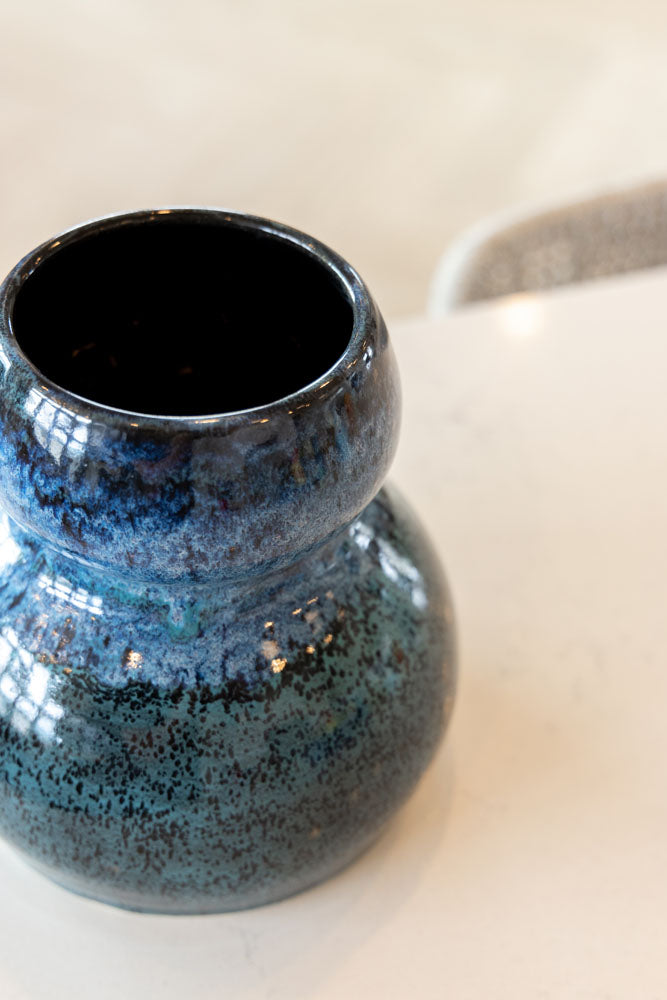 XL "Big ol' Baby" Decorative Pot - Varied Blacks, Turquoises, Blues