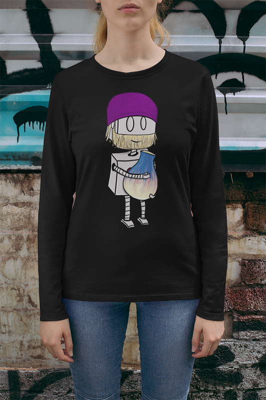 "Adorable Robot" Long-Sleeve Shirt (Bearded Potter with Beanie Version)