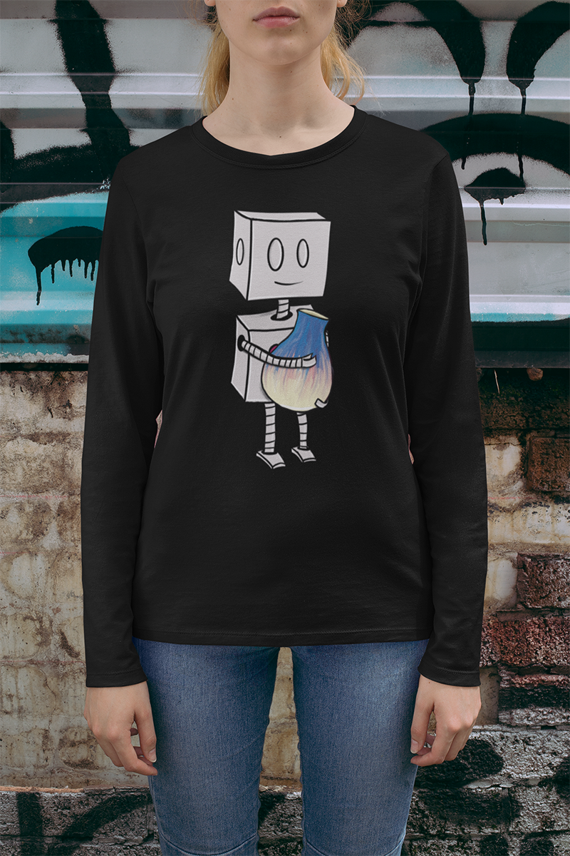 "Adorable Robot" Long-Sleeve Shirt (Robot & Pottery Version)