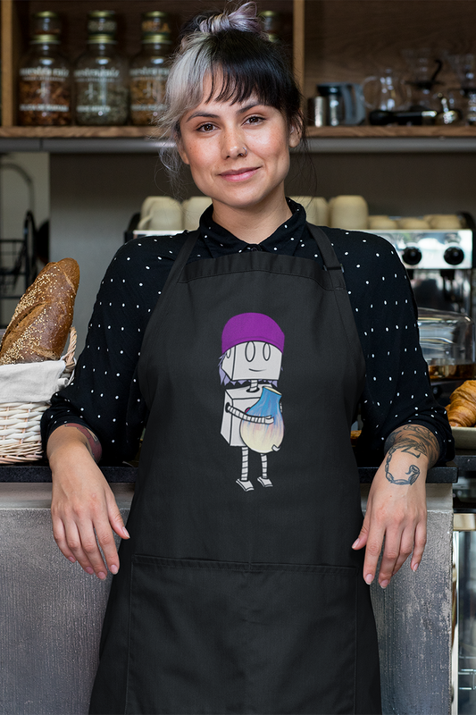 "Adorable Robot" Cooking & Pottery Apron (Beanie & Pottery Version)
