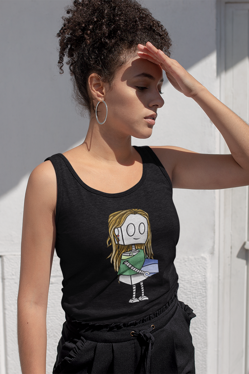 "Adorable Robot" Ladies Tank Top (Pottery Lover)