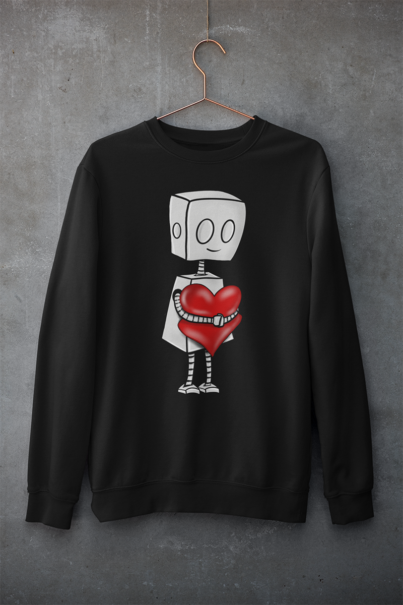 "Adorable Robot" Unisex Crewneck Sweatshirt (Tender Heart Version)