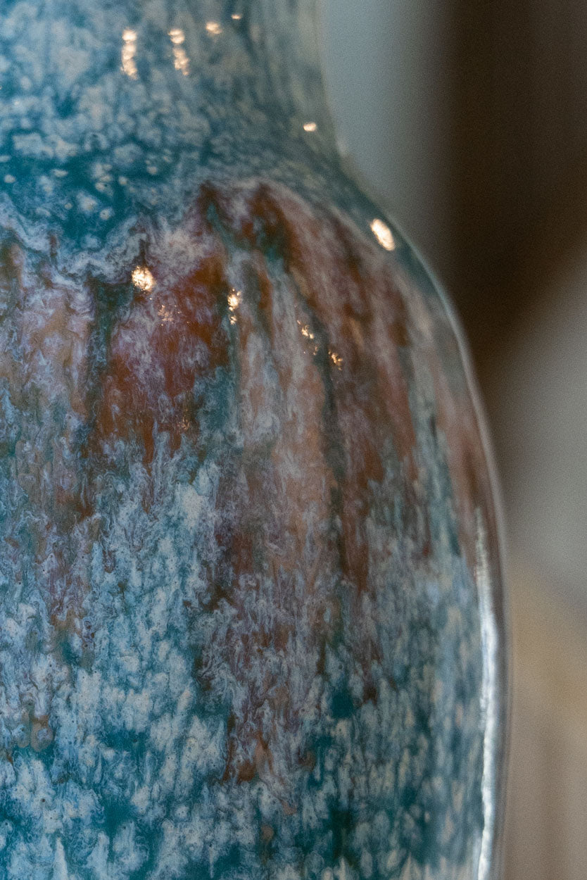 Decorative Flower Vase: Creams, Turquoise, Cinnamon Stick
