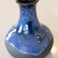 Medium Decorative Flower Vase - Blues on Black Clay (Premium)
