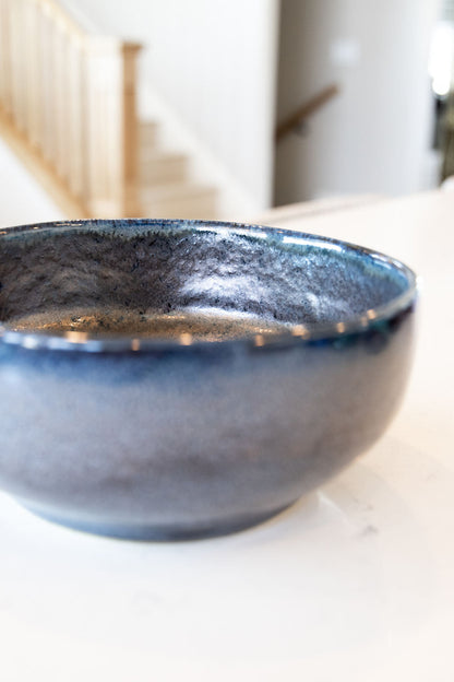 Large Decorative Bowl: Bronze, Black, & Blue