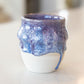 Set of Three Medium Decorative Pots - Violets, Blues, & Creams